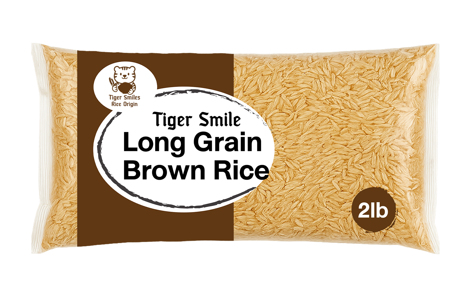 Tiger Smiles Long Grain Brown Rice 2lb x 12 bags/carton